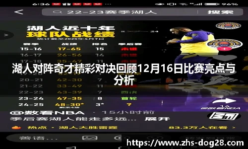湖人对阵奇才精彩对决回顾12月16日比赛亮点与分析